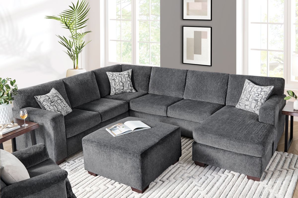 Presley Stone 2-Piece Sectional with Right Arm Facing Chaise 5