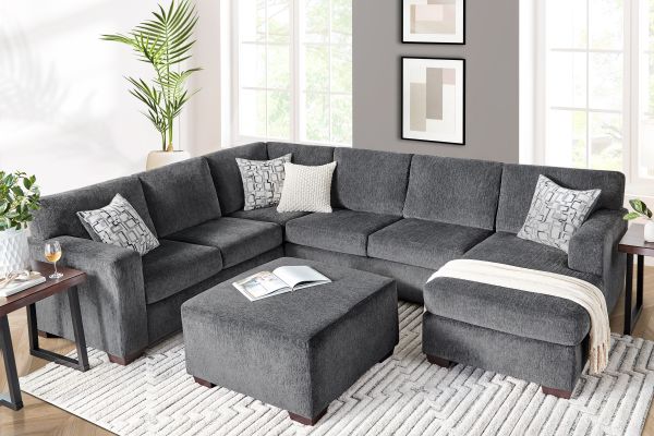 Presley Stone 2-Piece Sectional with Right Arm Facing Chaise