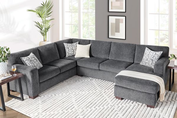 Presley Stone 2-Piece Sectional with Right Arm Facing Chaise