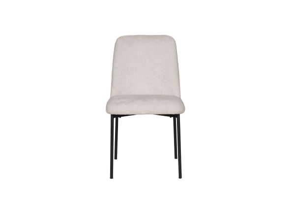 Erik Side Chair with Black Metal Frame (Set of 2) - Beige