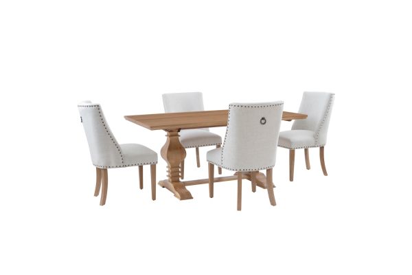 Banks 5-Piece Dining Set with Natural Chairs
