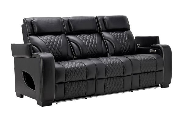 Zodiac Black Dual Power Reclining Sofa