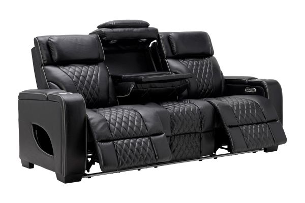 Zodiac Black Dual Power Reclining Sofa