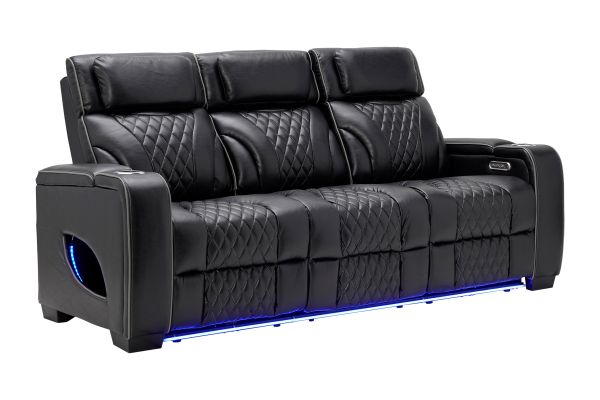 Zodiac Black Dual Power Reclining Sofa
