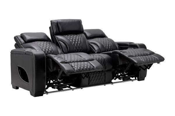 Zodiac Black Dual Power Reclining Sofa