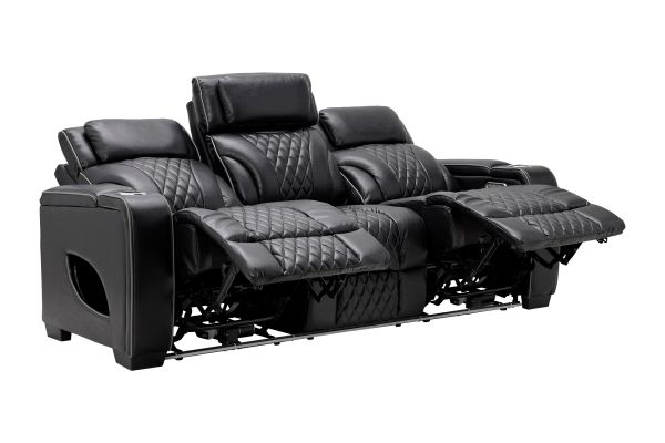 Zodiac Black Dual Power Reclining Sofa