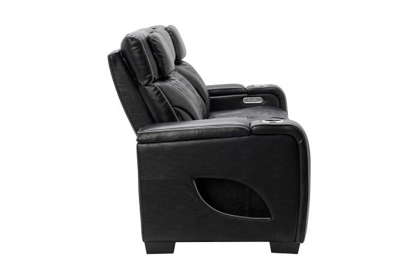 Zodiac Black Dual Power Reclining Sofa