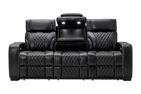 Zodiac Black Dual Power Reclining Sofa