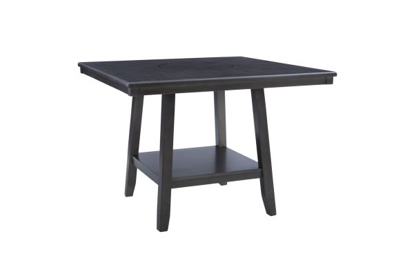 Seneca Gray Counter Height Table with Lazy Susan