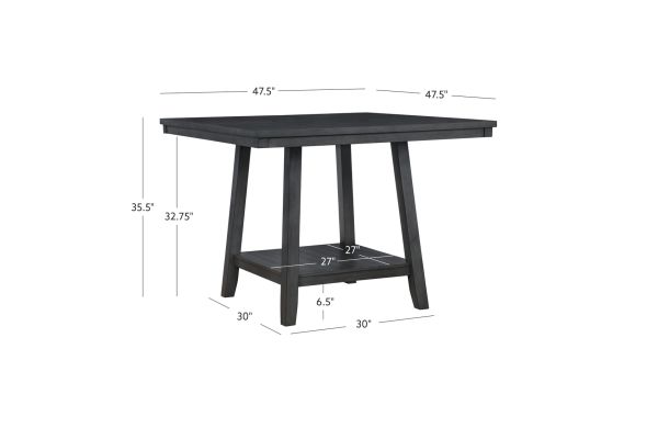 Seneca Gray Counter Height Table with Lazy Susan