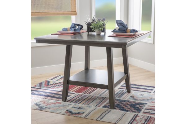 Seneca Gray Counter Height Table with Lazy Susan