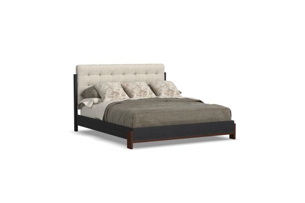 Waterfall Black King Upholstered Bed