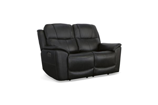 Crew Raven Leather Power Reclining Loveseat