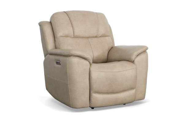 Crew Pebble Leather Power Recliner 