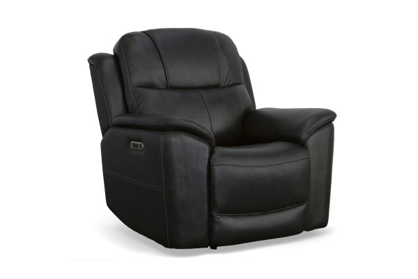 Crew Raven Leather Power Recliner