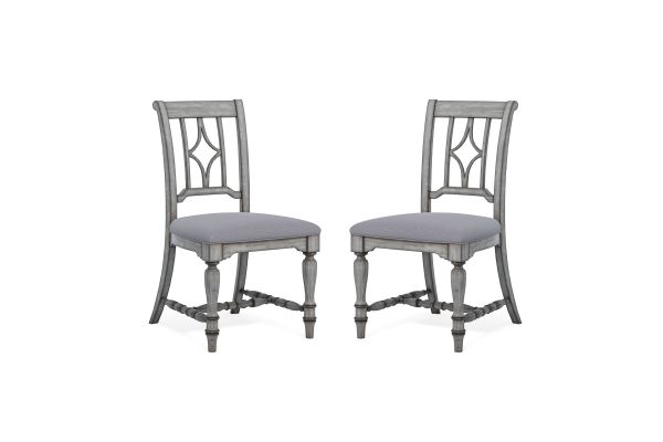 Plymouth Gray Pair of Armless Dining Chairs