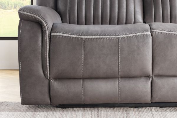 Tyson Grey Reclining Console Loveseat