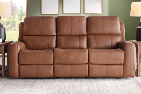 Linton Caramel Triple Power Reclining Sofa