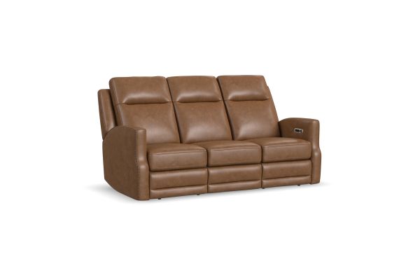 Maxwell Cedar Leather Power Reclining Sofa