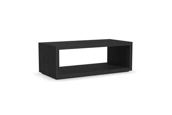 Waterfall Black Rectangular Coffee Table with Casters