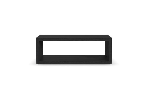 Waterfall Black Rectangular Coffee Table with Casters