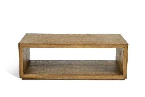 Waterfall Brown Rectangular Coffee Table with Casters