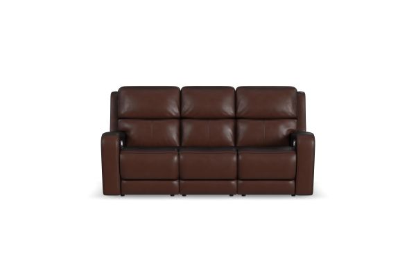 Oasis Truffle Leather Power Reclining Sofa