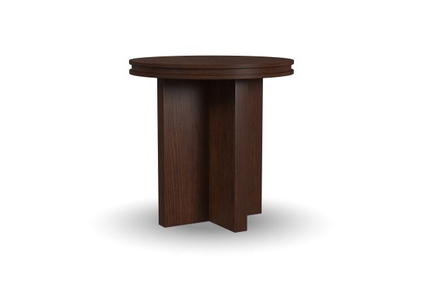 Waterfall Brown Round End Table