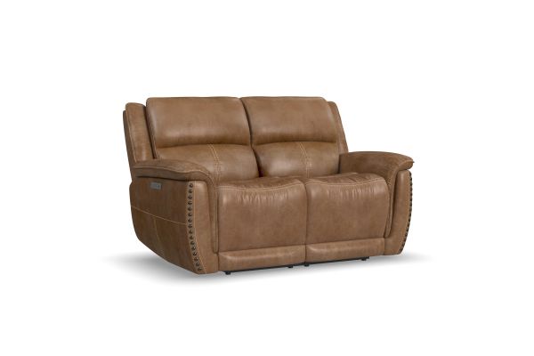 Beau Silt Fabric Power Reclining Loveseat