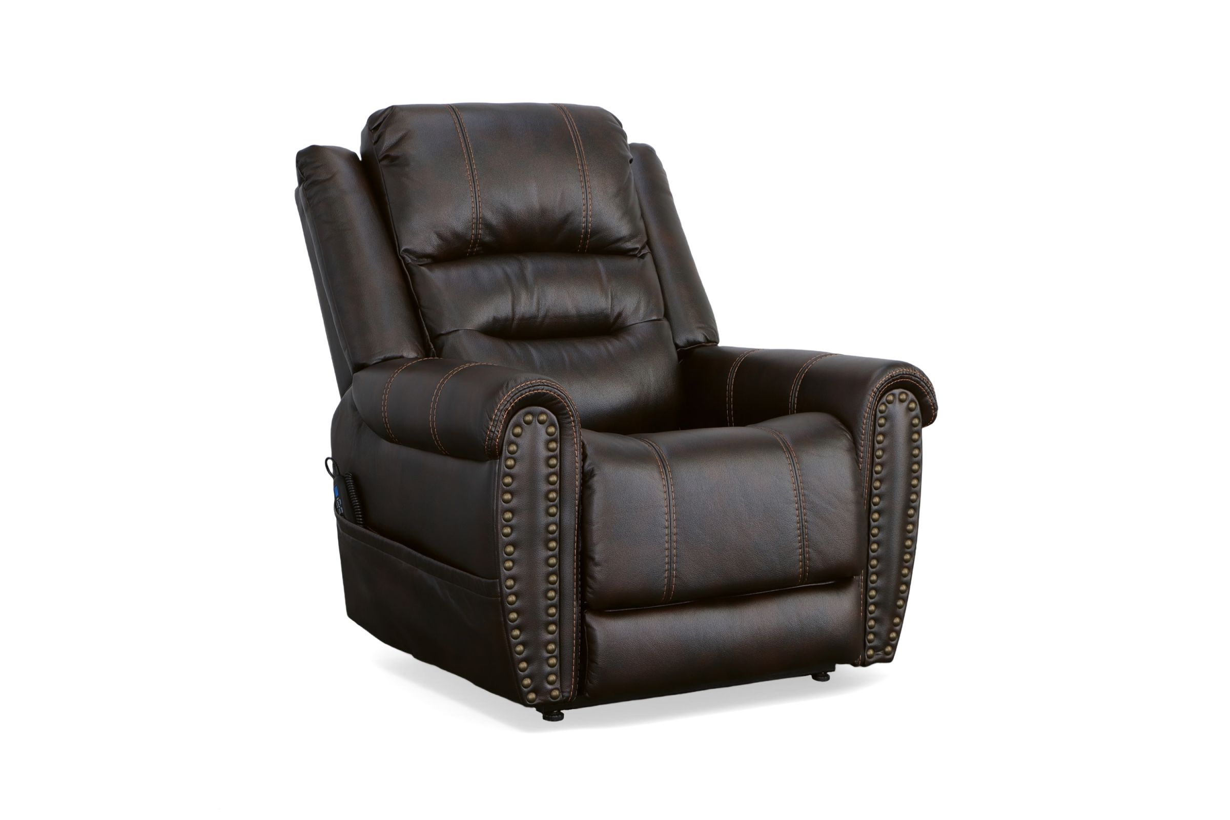 Oscar Molasses Fabric Power Lift Recliner at Gardner White