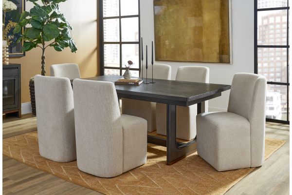 Waterfall Black Rectangular Dining Table