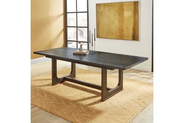Waterfall Black Rectangular Dining Table