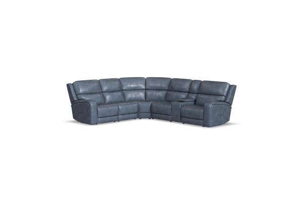 Oasis Storm 6-Piece Leather Sectional