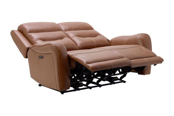Bryant Brown Leather Dual Power Reclining Loveseat