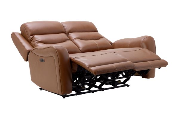 Bryant Brown Leather Dual Power Reclining Loveseat