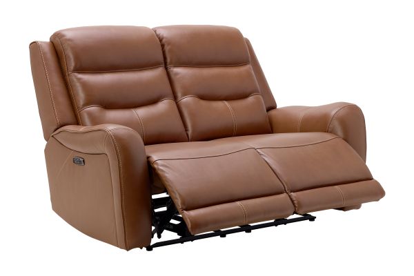 Bryant Brown Leather Dual Power Reclining Loveseat