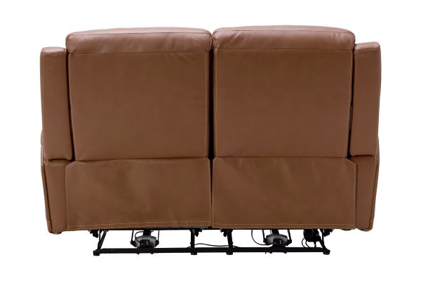 Bryant Brown Leather Dual Power Reclining Loveseat