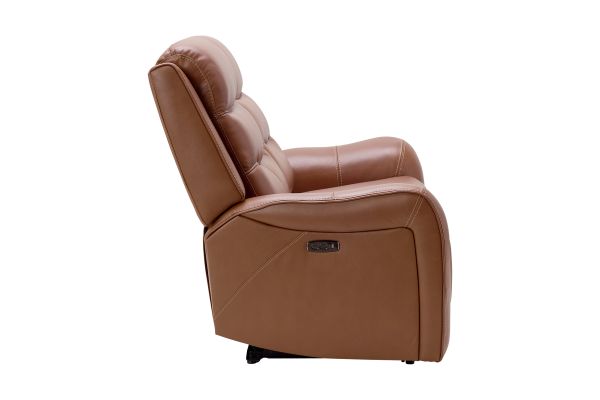 Bryant Brown Leather Dual Power Reclining Loveseat