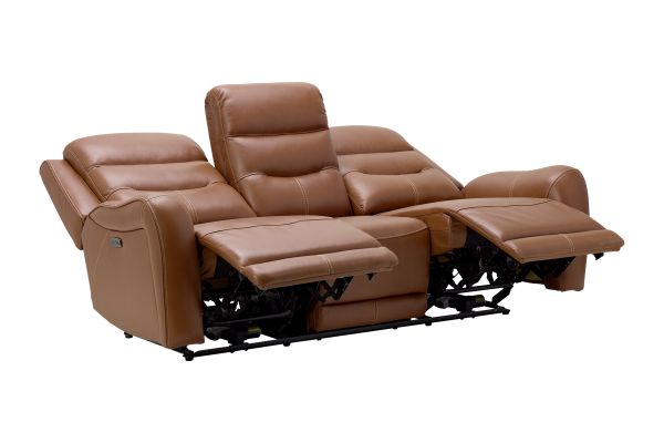 Bryant Brown Leather Dual Power Reclining Sofa