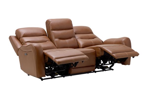 Bryant Brown Leather Dual Power Reclining Sofa