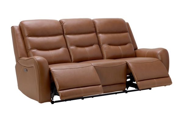 Bryant Brown Leather Dual Power Reclining Sofa