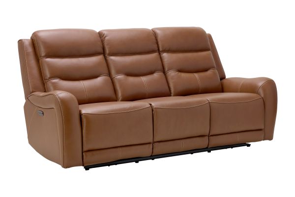 Bryant Brown Leather Dual Power Reclining Sofa
