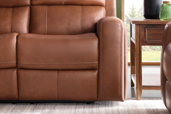 Linton Caramel Triple Power Reclining Sofa