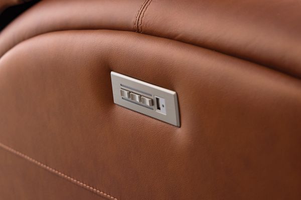 Linton Caramel Triple Power Reclining Sofa