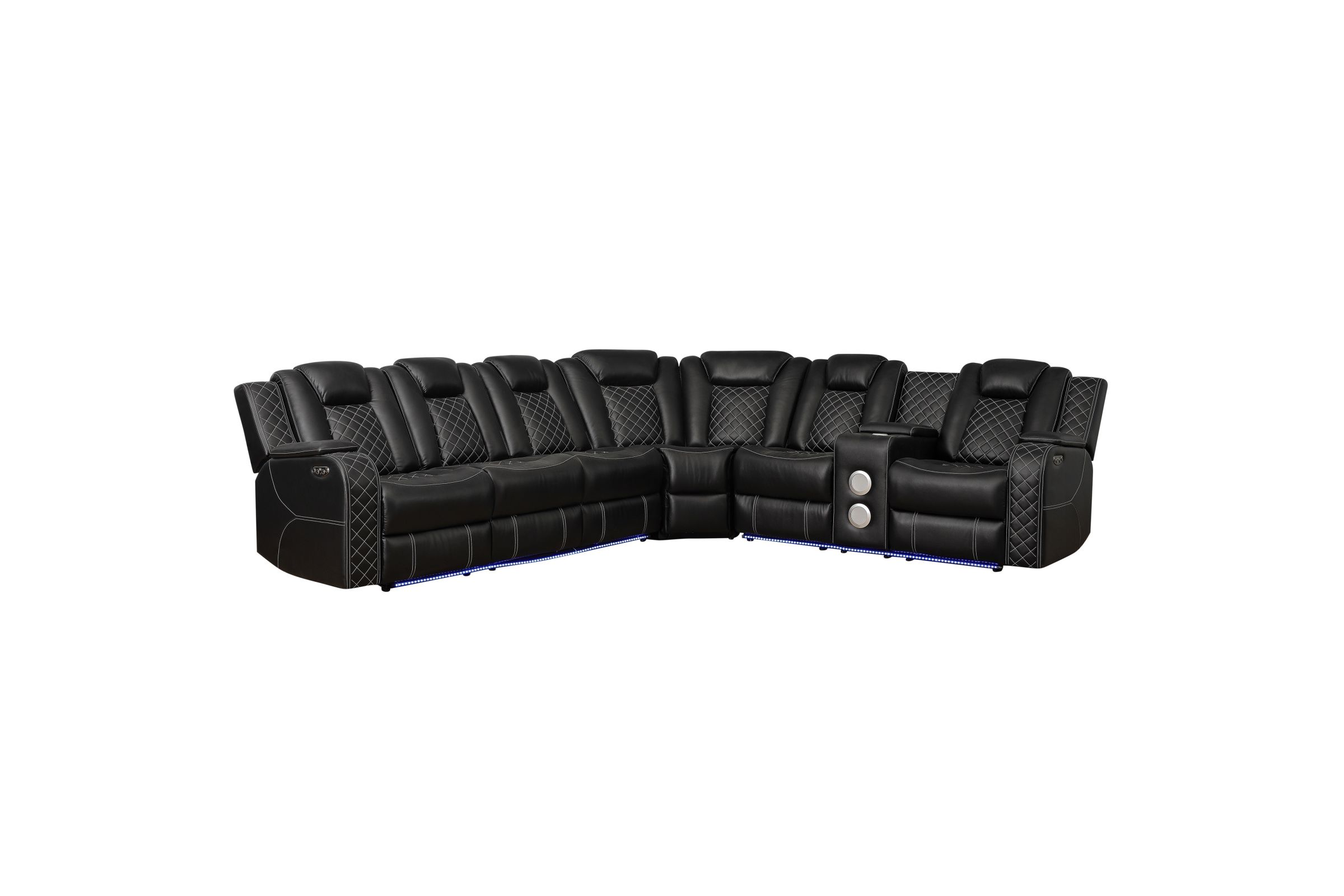 Radiant 3-Piece Reclining Sectional - Black at Gardner White