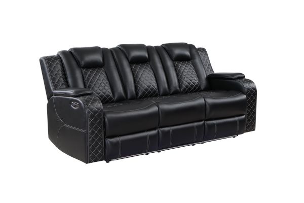 Radiant Power Reclining Sofa - Black