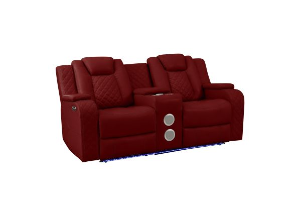 Radiant Power Reclining Loveseat - Red