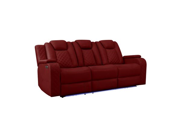 Radiant Power Reclining Sofa - Red