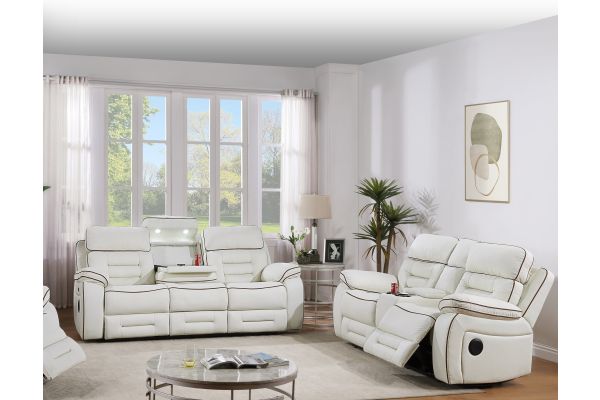 Apollo Power Reclining Loveseat - White