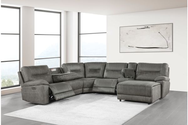 Rhett 6-Piece Reclining Sectional with Right Chaise